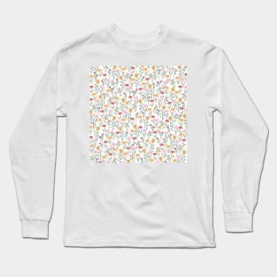 Colorful Wildflower Watercolor Design Long Sleeve T-Shirt